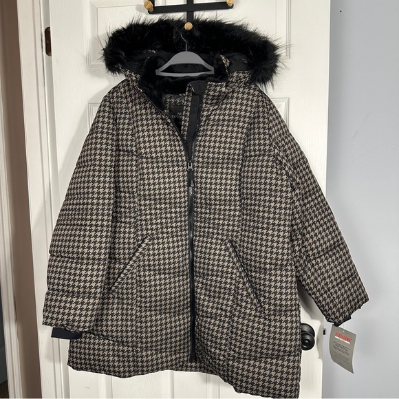 NEW Arctic Expedition houndstooth parka winter coat, size 1X, Hydradown, warm - Picture 1 of 16